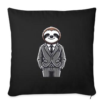 Chill paresseux en costume illustration - Housse de coussin décorative 45 x 45 cm - noir - Devant