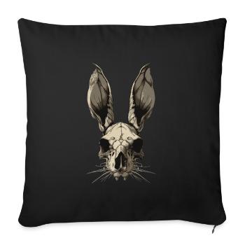 Crâne de lapin zombie - Housse de coussin décorative 45 x 45 cm - noir - Devant