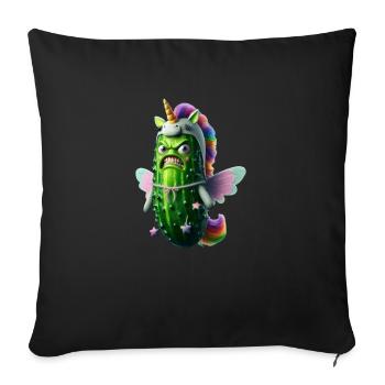 Angry Gurkicorn - Sofakissenbezug 45 x 45 cm - Schwarz - Vorne
