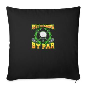 Meilleur grand-père par grand-père golfeur grand-père golfeur grand-père - Housse de coussin décorative 45 x 45 cm - noir - Devant