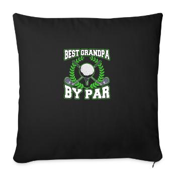 Meilleur grand-père par grand-père golfeur grand-père golfeur grand-père - Housse de coussin décorative 45 x 45 cm - noir - Devant