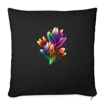 BELLE FLEUR CROCUS - Housse de coussin décorative 45 x 45 cm - noir - Devant