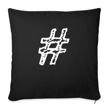 Hashtag - Sofakissenbezug 45 x 45 cm - Schwarz - Vorne
