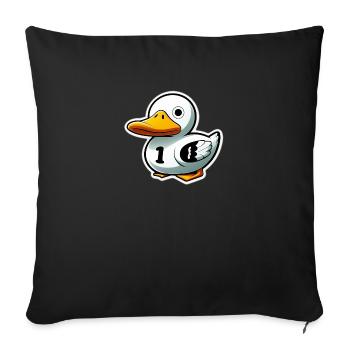 Canard en plastique - Housse de coussin décorative 45 x 45 cm - noir - Devant
