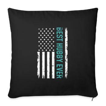 husband - Sofa pillowcase 17,3'' x 17,3'' (45 x 45 cm) - black - Front