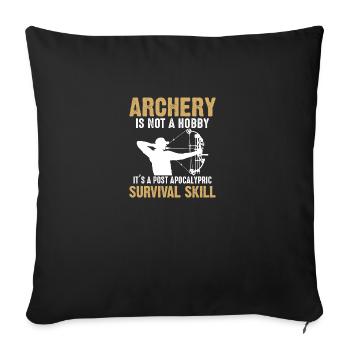Tir à l’arc Archer proverbe drôle - Housse de coussin décorative 45 x 45 cm - noir - Devant