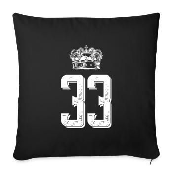 33 Couronne numérique - Housse de coussin décorative 45 x 45 cm - noir - Devant