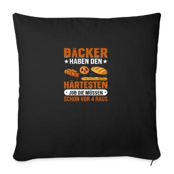 Bäcker lustiges Geschenk - Sofakissenbezug 45 x 45 cm - Schwarz - Vorne