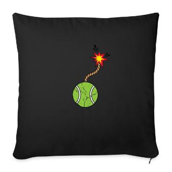 Tennis Match Ball Racket "Tennisbomb" - Sofa pillowcase 17,3'' x 17,3'' (45 x 45 cm) - black - Front