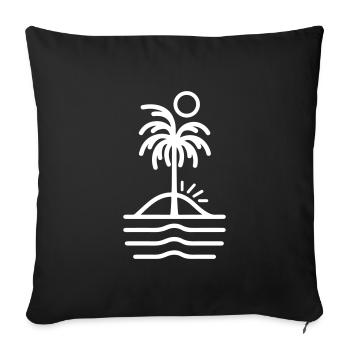 Palm Island - Sofa pillowcase 17,3'' x 17,3'' (45 x 45 cm) - black - Front