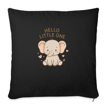 Hello little one ♥️ - Sofa pillowcase 17,3'' x 17,3'' (45 x 45 cm) - black - Front