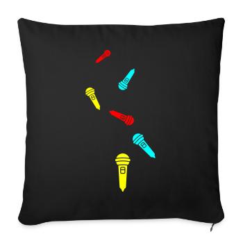 Microphone icon - Sofa pillowcase 17,3'' x 17,3'' (45 x 45 cm) - black - Front