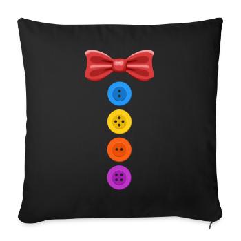 Ein lustiges Karneval Kostüm mit Knöpfen Karneval - Sofakissenbezug 45 x 45 cm - Schwarz - Vorne