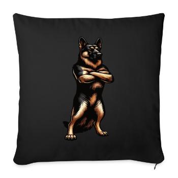 Berger allemand Chiens de berger Chiens de berger - Housse de coussin décorative 45 x 45 cm - noir - Devant