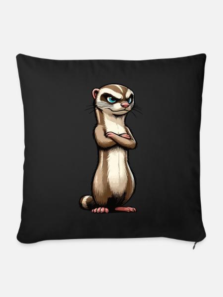 Frettchen Frettchenhalter Frettchenbesitzer - Sofakissenbezug 45 x 45 cm - Schwarz