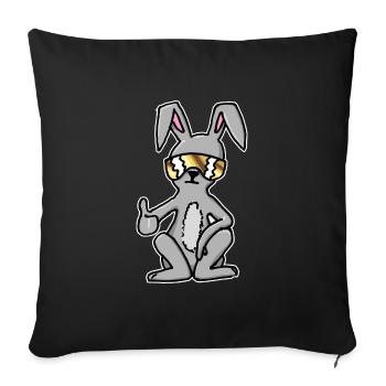 Cool drôle lapin de Pâques pour les garçons et les filles - Housse de coussin décorative 45 x 45 cm - noir - Devant