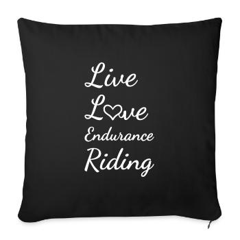 Rider Live Love Endurance Riding - Sofakissenbezug 45 x 45 cm - Schwarz - Vorne
