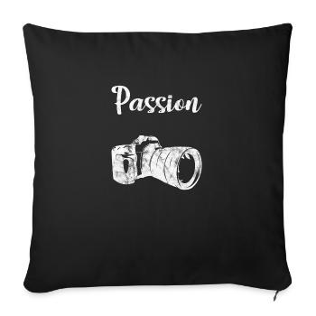 Passion of a photographer - Sofa pillowcase 17,3'' x 17,3'' (45 x 45 cm) - black - Front