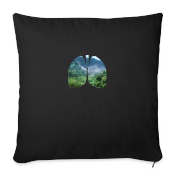 Environnement des poumons Conservation de la nature Changement de climat Durabilité - Housse de coussin décorative 45 x 45 cm - noir - Devant