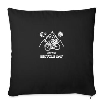 LSD Albert Hofmann Bicycle Day Acid - Housse de coussin décorative 45 x 45 cm - noir - Devant