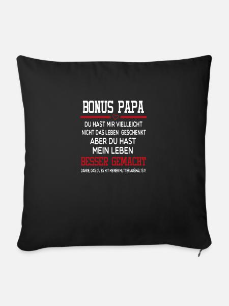 Stiefvater Bonus Papa Geschenk - Sofakissenbezug 45 x 45 cm - Schwarz