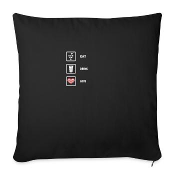 eat drink love Worms - Sofakissenbezug 45 x 45 cm - Schwarz - Vorne