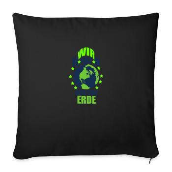 Erde Planet Klimawandel Umweltschutz Klima - Sofakissenbezug 45 x 45 cm - Schwarz - Vorne