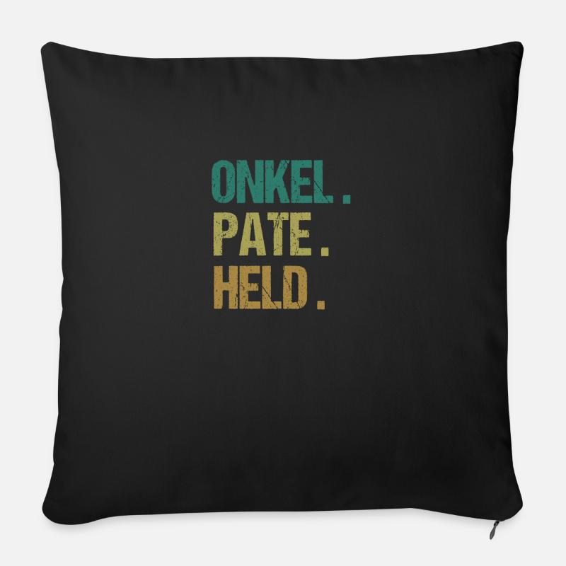Onkel Pate Held Patenonkel Geschenk - Sofakissenbezug 45 x 45 cm - Schwarz