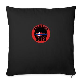 Norwegen Angler Tshirt 2019 Dorsch Hochsee Angeln - Sofakissenbezug 45 x 45 cm - Schwarz - Vorne