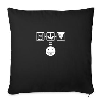 Smartphone Weed Pizza Frohsinn lachend Geschenk - Sofakissenbezug 45 x 45 cm - Schwarz - Vorne
