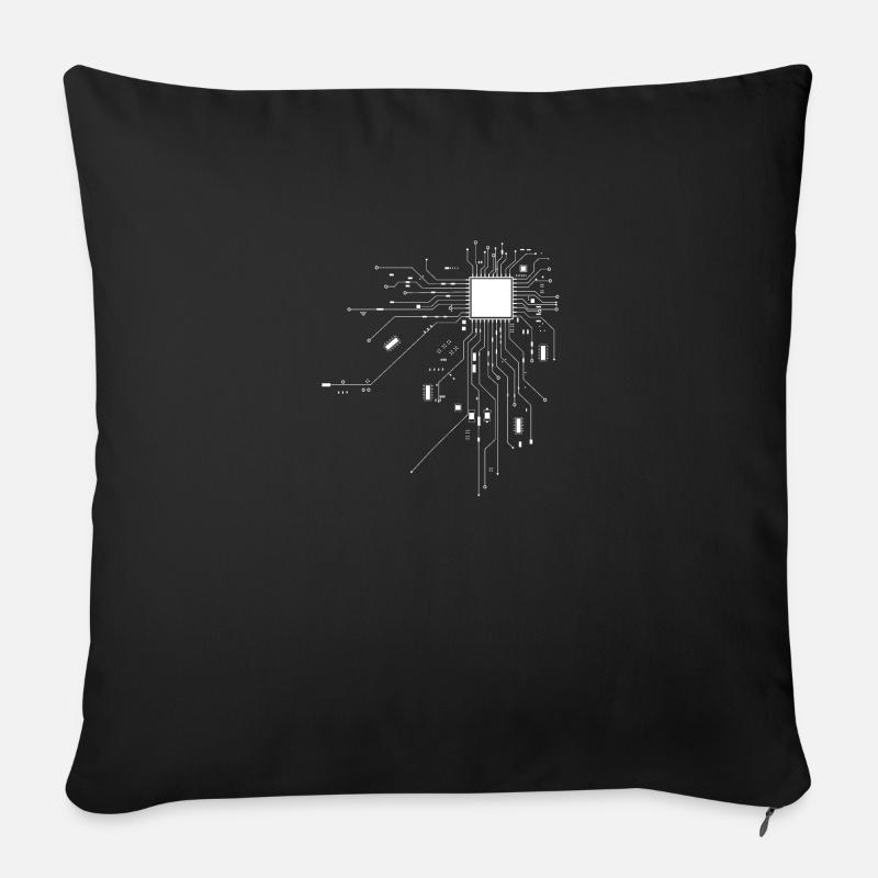 Informatiker CPU Nerd Computerchio Shirt - Sofakissenbezug 45 x 45 cm - Schwarz