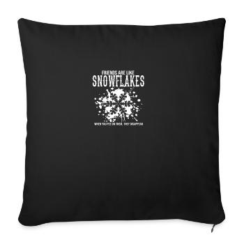Snowflakes - Sofa pillowcase 17,3'' x 17,3'' (45 x 45 cm) - black - Front