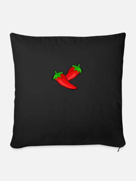 Roter Paprika Design - Sofakissenbezug 45 x 45 cm - Schwarz