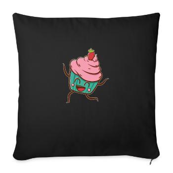 Cupcake - Sofa pillowcase 17,3'' x 17,3'' (45 x 45 cm) - black - Front