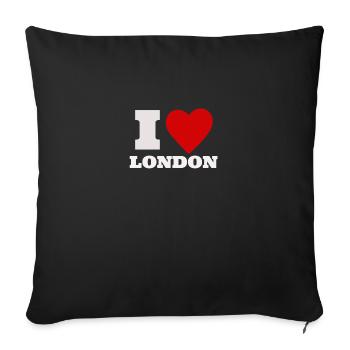 I Love London Cool Heart Gift Idea - Sofa pillowcase 17,3'' x 17,3'' (45 x 45 cm) - black - Front