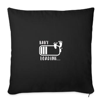 Baby is Loading Gift idea for all Expectant Mom´s - Sofakissenbezug 45 x 45 cm - Schwarz - Vorne
