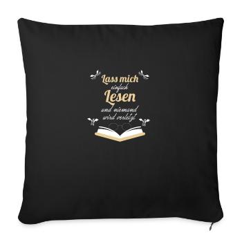 Lesen Leseratte Geschenk Retro Vintage Geschenk - Sofakissenbezug 45 x 45 cm - Schwarz - Vorne