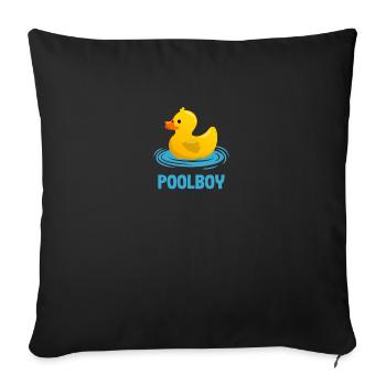 Sauveteur sauveteur cadeau piscine garçon - Housse de coussin décorative 45 x 45 cm - noir - Devant