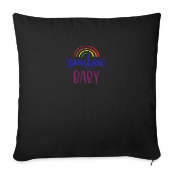 Bébé arc-en-ciel - Housse de coussin décorative 45 x 45 cm - noir - Devant