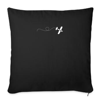 Airplane Flight Pattern Plane Gift - Sofa pillowcase 17,3'' x 17,3'' (45 x 45 cm) - black - Front