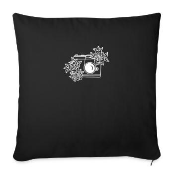 Floral Camera - Sofa pillowcase 17,3'' x 17,3'' (45 x 45 cm) - black - Front