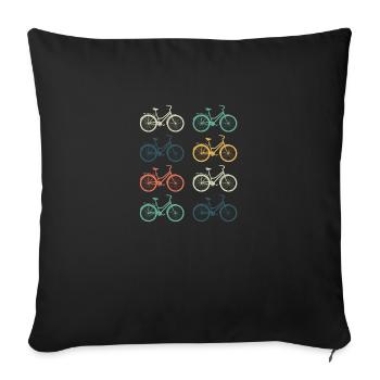 Vélos rétro - Housse de coussin décorative 45 x 45 cm - noir - Devant