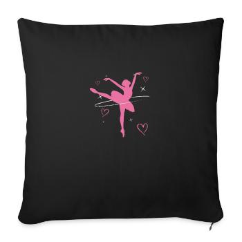 Ballet dancer | Dancing ballerina hobby gift - Sofa pillowcase 17,3'' x 17,3'' (45 x 45 cm) - black - Front