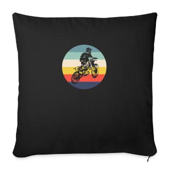 Motocross Vintage Motocross Gift Retro Motocross - Sofa pillowcase 17,3'' x 17,3'' (45 x 45 cm) - black - Front