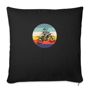 Motocross Vintage Motocross Retro Motocross - Sofa pillowcase 17,3'' x 17,3'' (45 x 45 cm) - black - Front