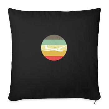 Planeur | Cadeau de pilote d'aviation de planeur - Housse de coussin décorative 45 x 45 cm - noir - Devant