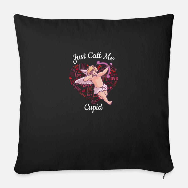 Appelez-moi juste Cupidon - Housse de coussin décorative 45 x 45 cm - noir