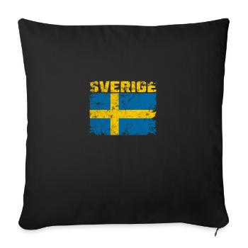 Sweden Sverige Scandinavia - Housse de coussin décorative 45 x 45 cm - noir - Devant