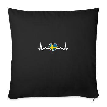 Sweden Sverige Scandinavia - Housse de coussin décorative 45 x 45 cm - noir - Devant