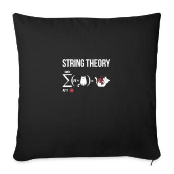 string theory, astrophysics schrödinger cat Phys - Sofakissenbezug 45 x 45 cm - Schwarz - Vorne